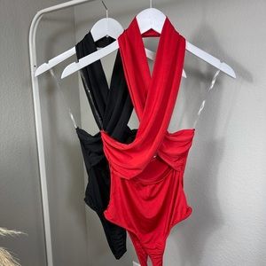 Wrap Bust Halter Bodysuit